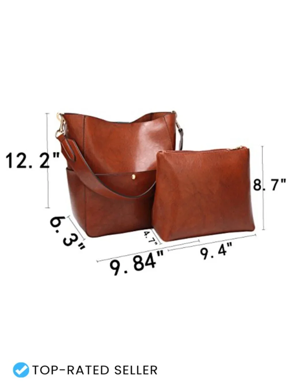 Women's PU Leather Hobo Bucket Bag Shoulder Tote Satchel Handbag Work Bag